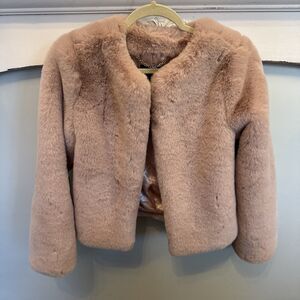 Karen Millen Pink Faux Fur Jacket Size 2